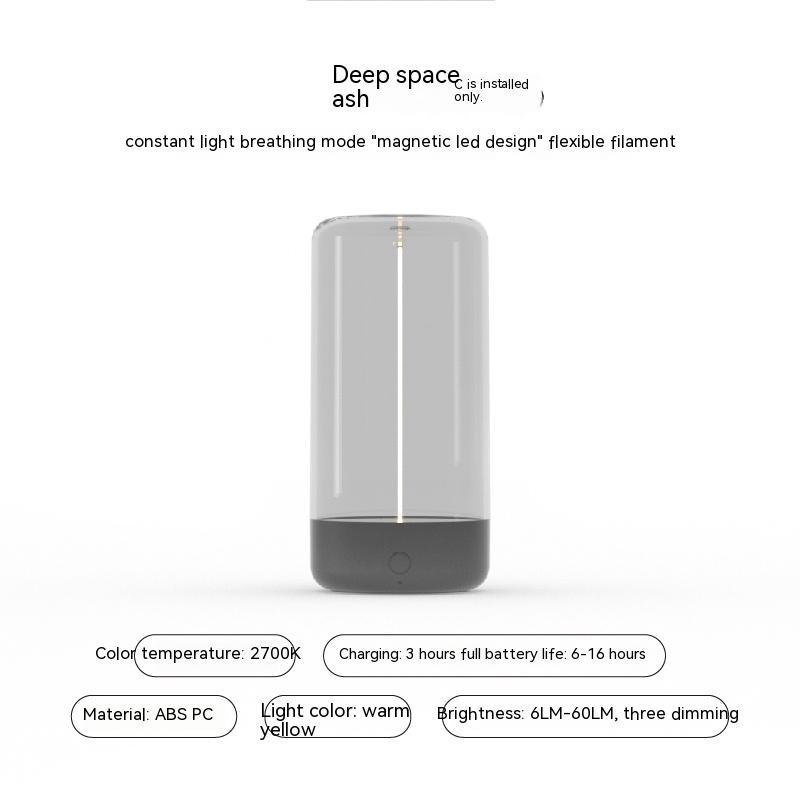 Nueva luz de camping LED recargable por tipo C, luz nocturna portátil con alta transparencia y resistencia a caídas, luz ambiental creativa.